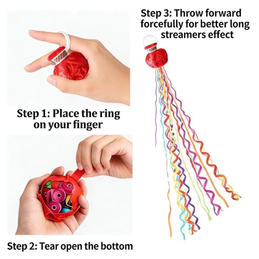 💞 New Pack of 6 Colorful Swirl Streamer Popper Party Favors